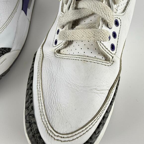 Nike Air Jordan 3 Retro Dark Iris Sneakers Mid Men's 8 Purple White CT8532-105 - Picture 6 of 10